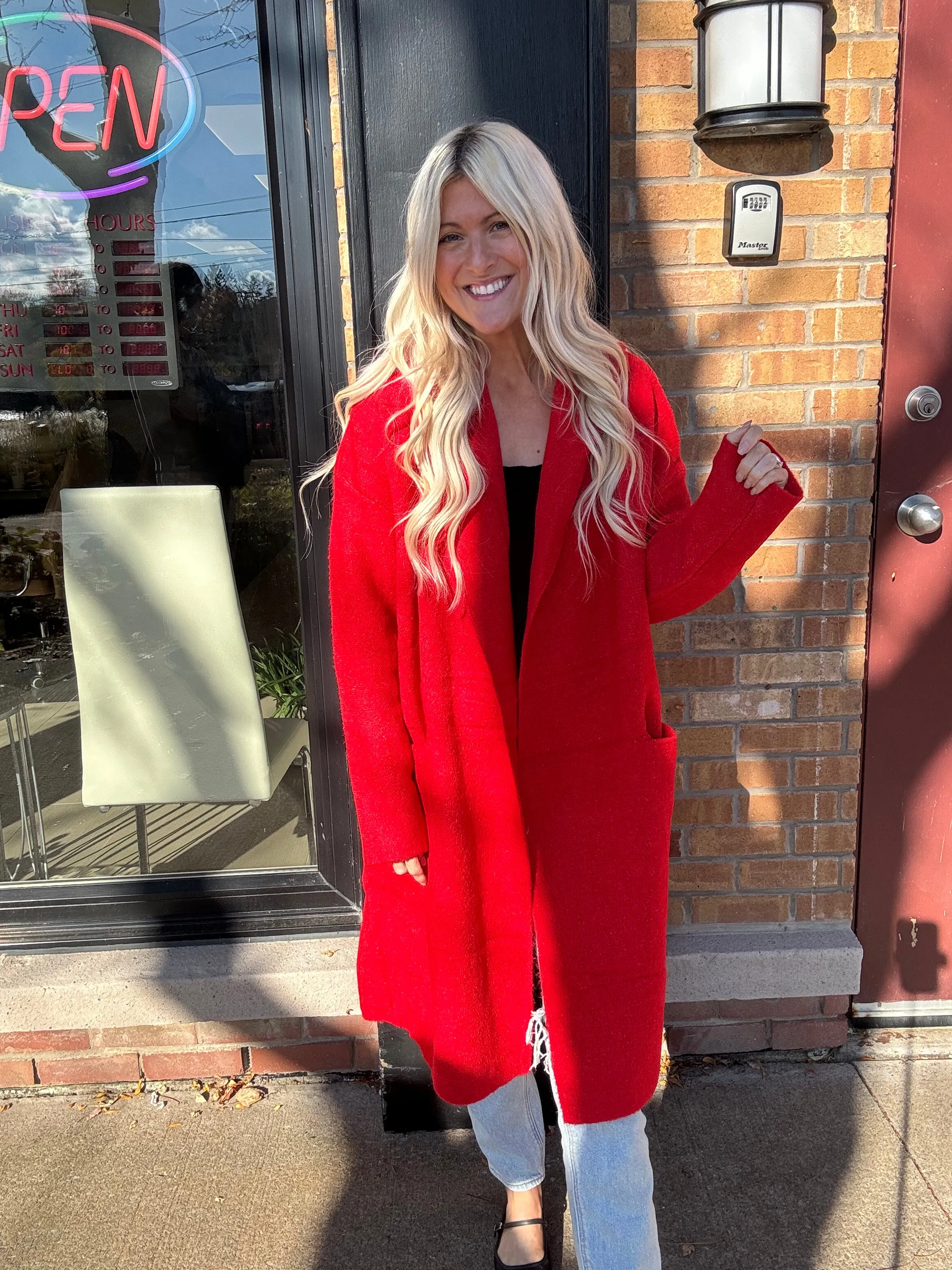 The Perfect Red Coatigan-SALE
