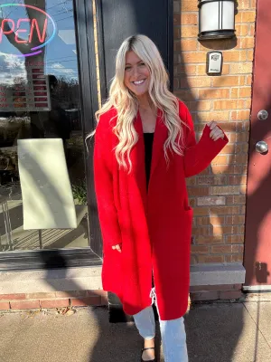 The Perfect Red Coatigan-SALE