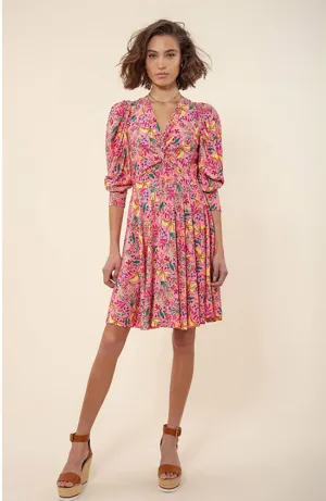 V Neck Dress in Pink