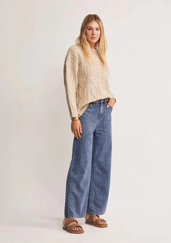 Waterlily Denim Pants - Midnight Blue