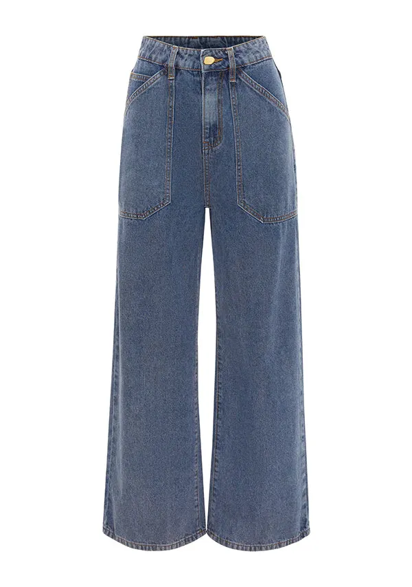 Waterlily Denim Pants - Midnight Blue