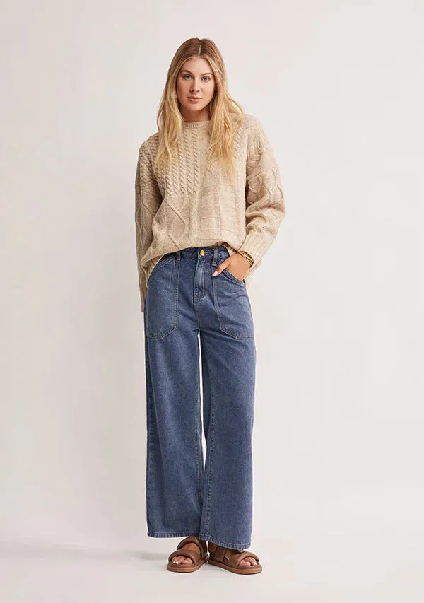 Waterlily Denim Pants - Midnight Blue