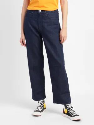 Women's 94 Navy Blue Loose Fit Mid Rise Jeans