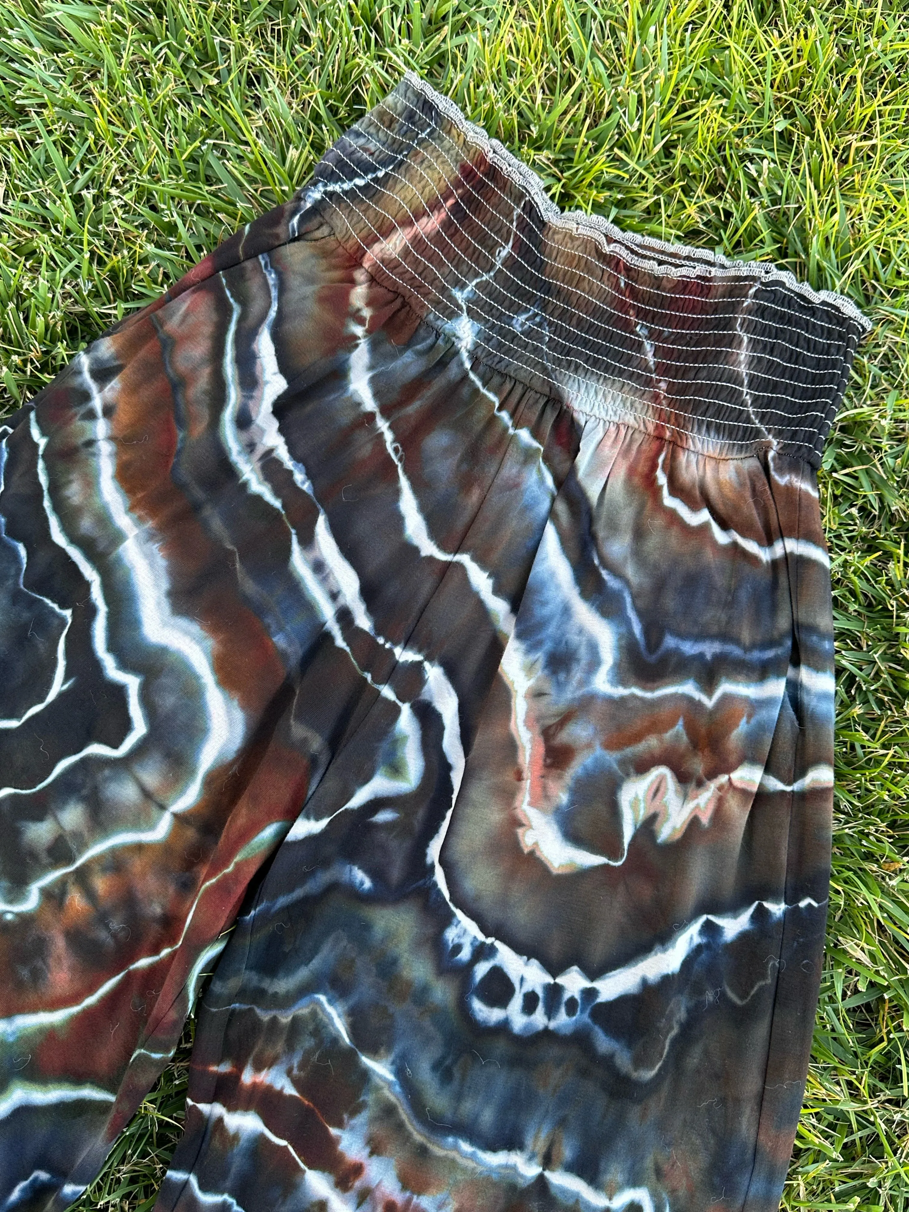 Women’s Large Tall Geode Palazzo Pants with Pockets in ‘Turkey Tail Mushroom’