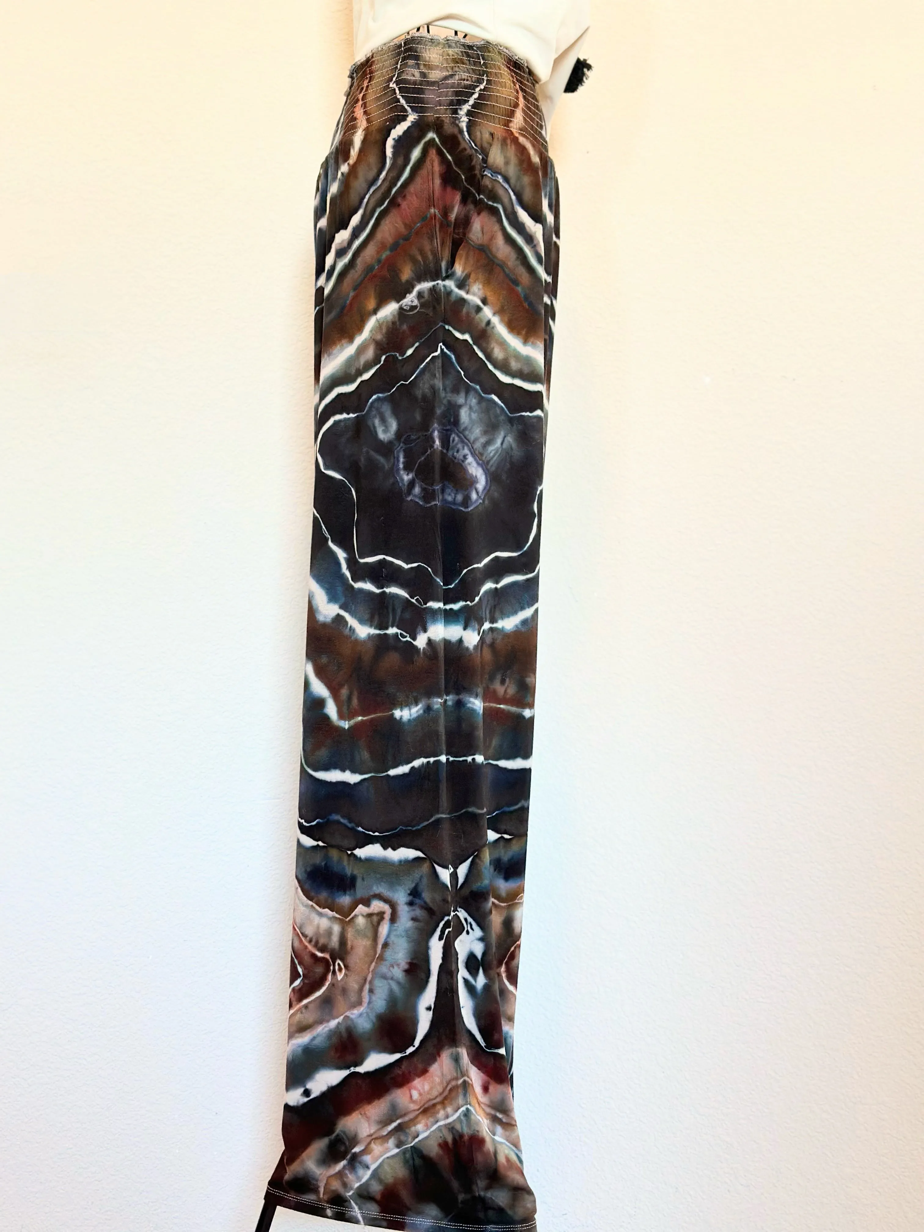 Women’s Large Tall Geode Palazzo Pants with Pockets in ‘Turkey Tail Mushroom’