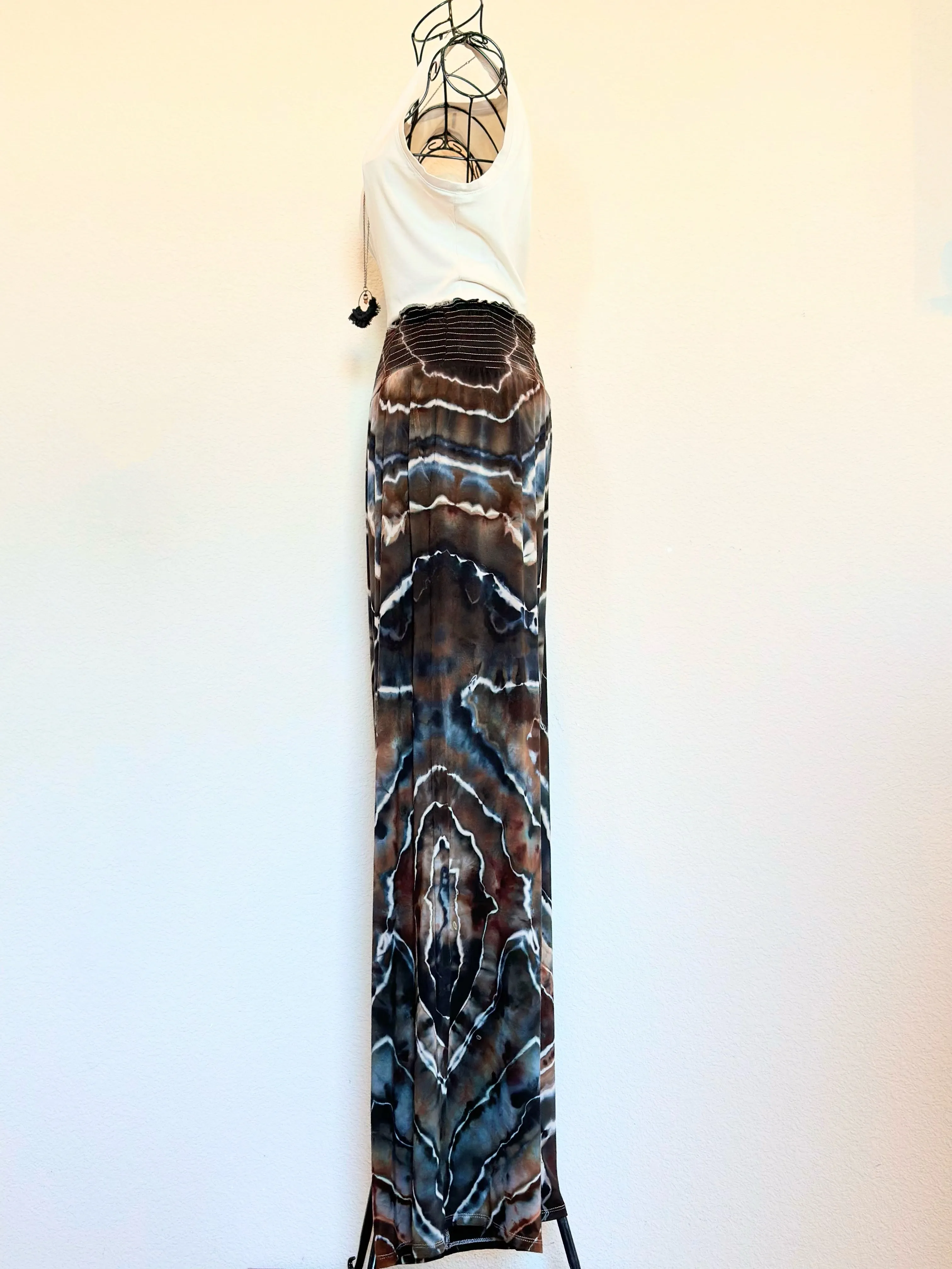 Women’s Large Tall Geode Palazzo Pants with Pockets in ‘Turkey Tail Mushroom’