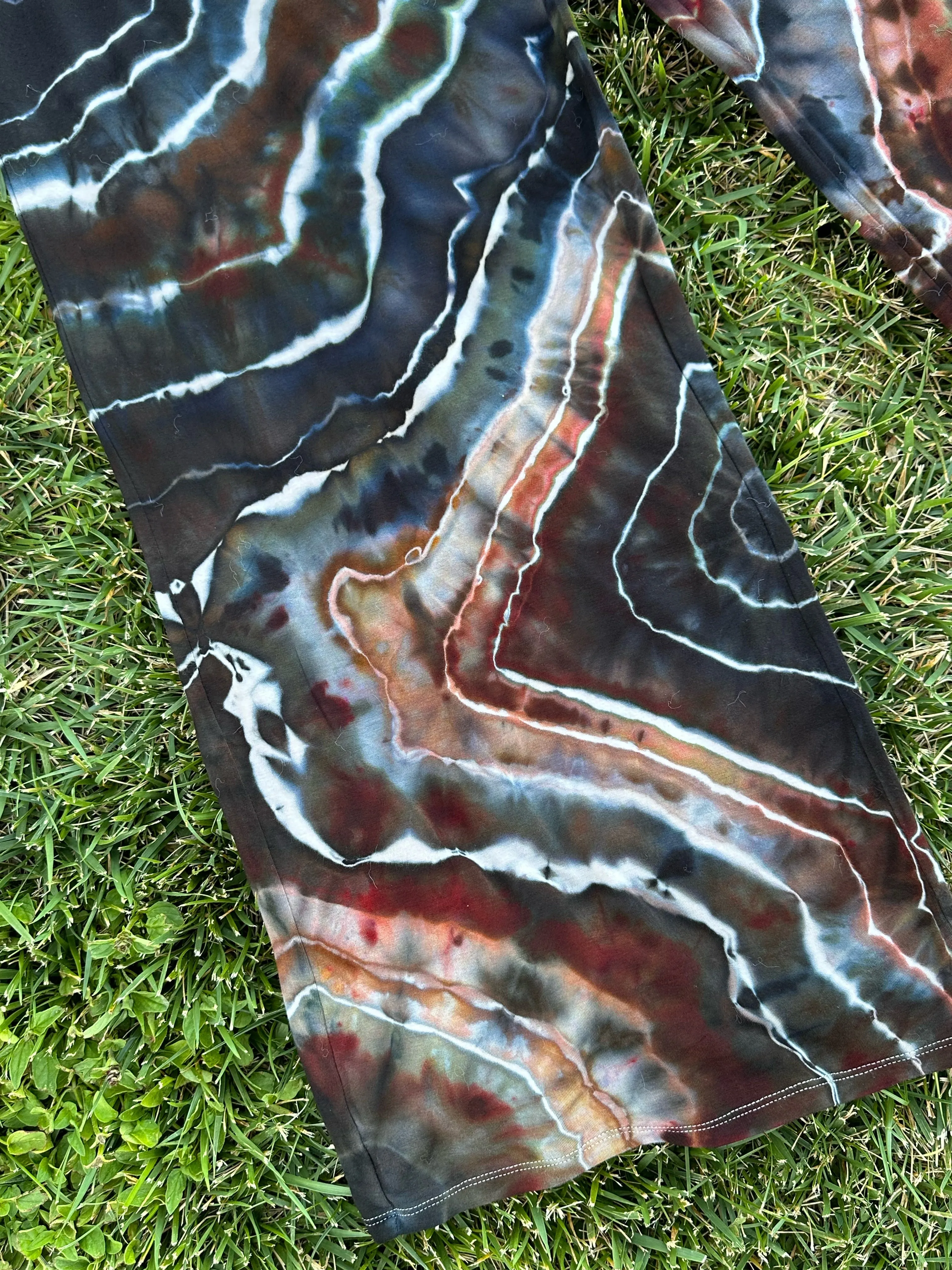 Women’s Large Tall Geode Palazzo Pants with Pockets in ‘Turkey Tail Mushroom’