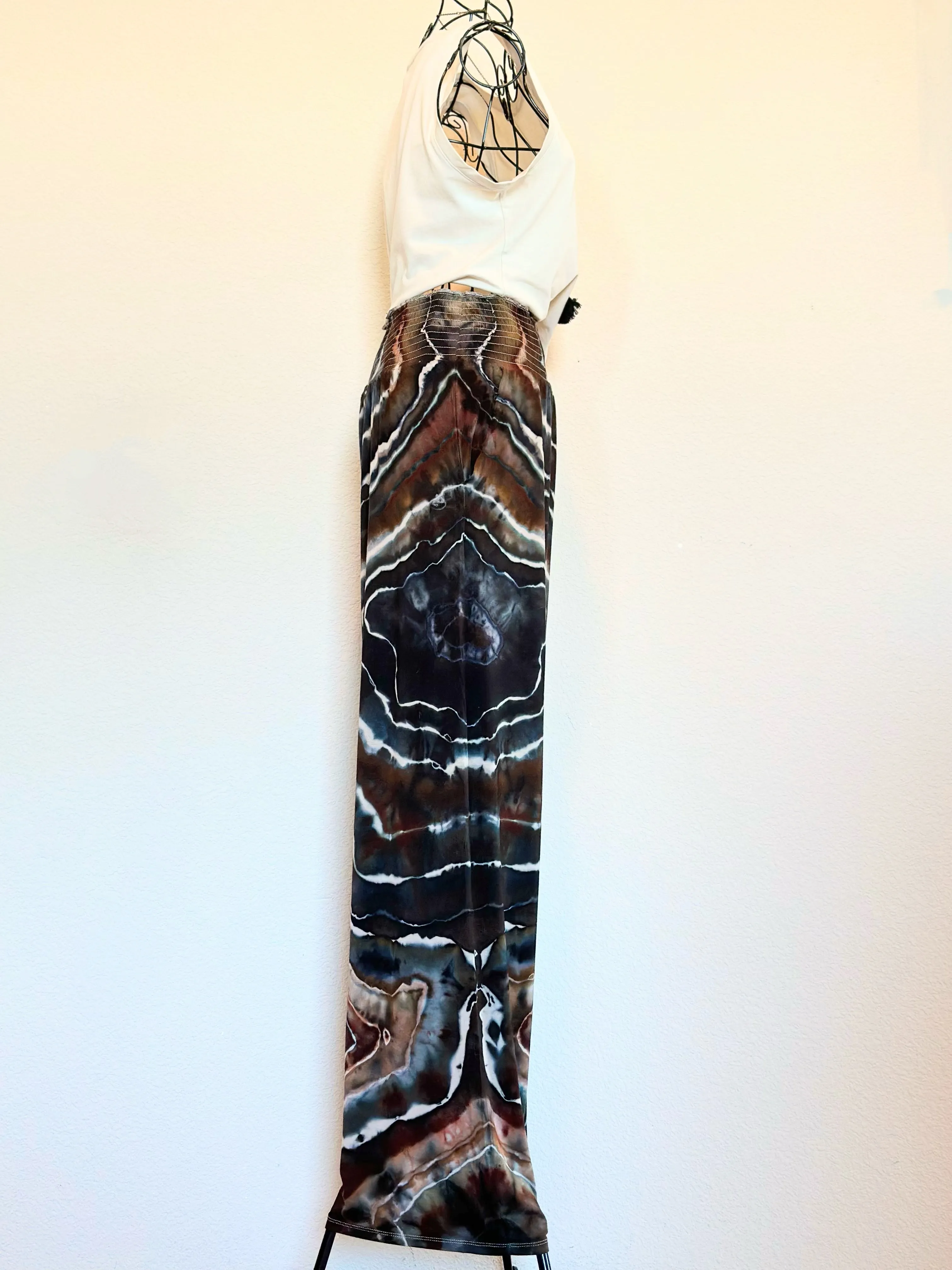 Women’s Large Tall Geode Palazzo Pants with Pockets in ‘Turkey Tail Mushroom’