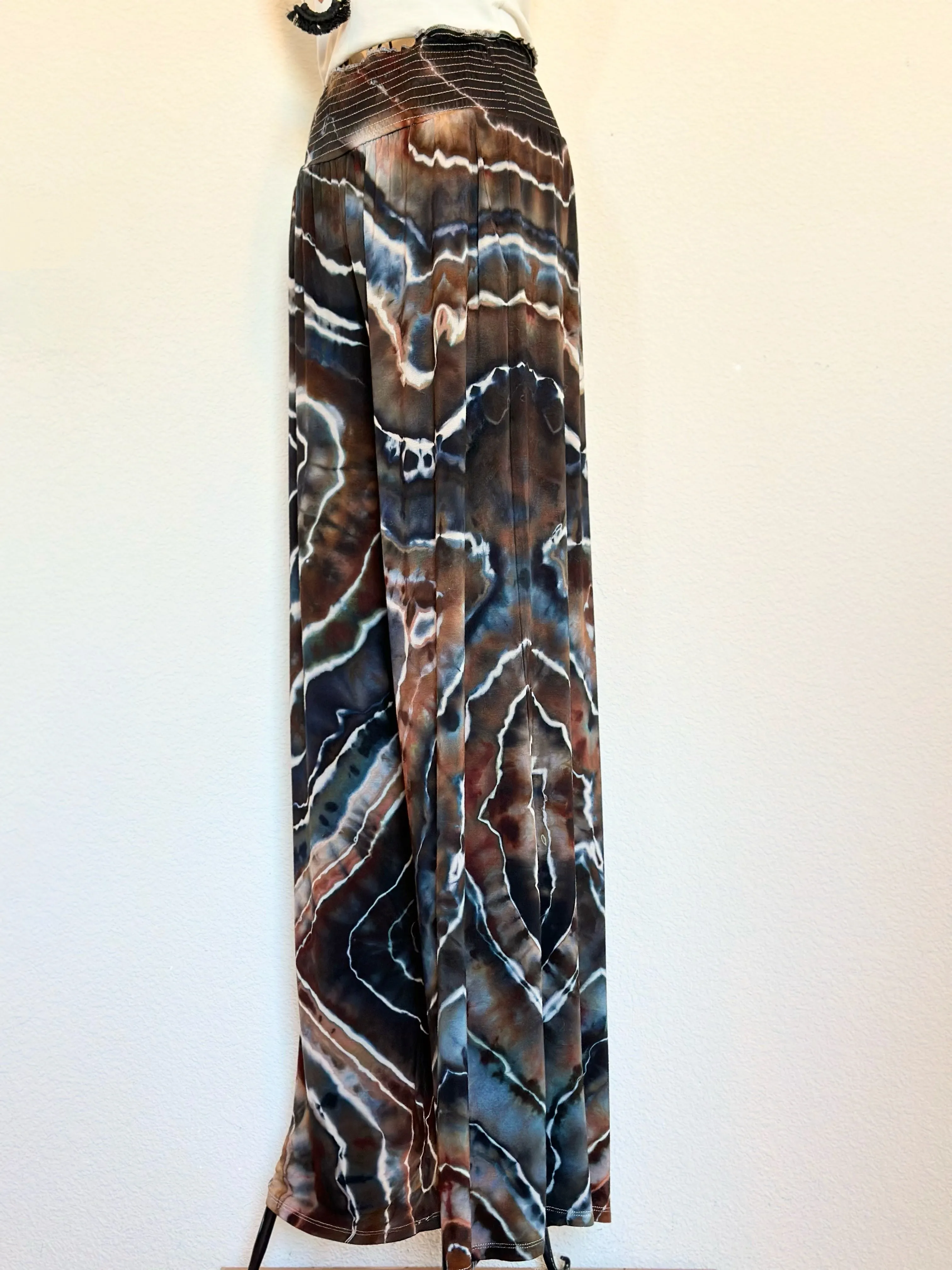 Women’s Large Tall Geode Palazzo Pants with Pockets in ‘Turkey Tail Mushroom’