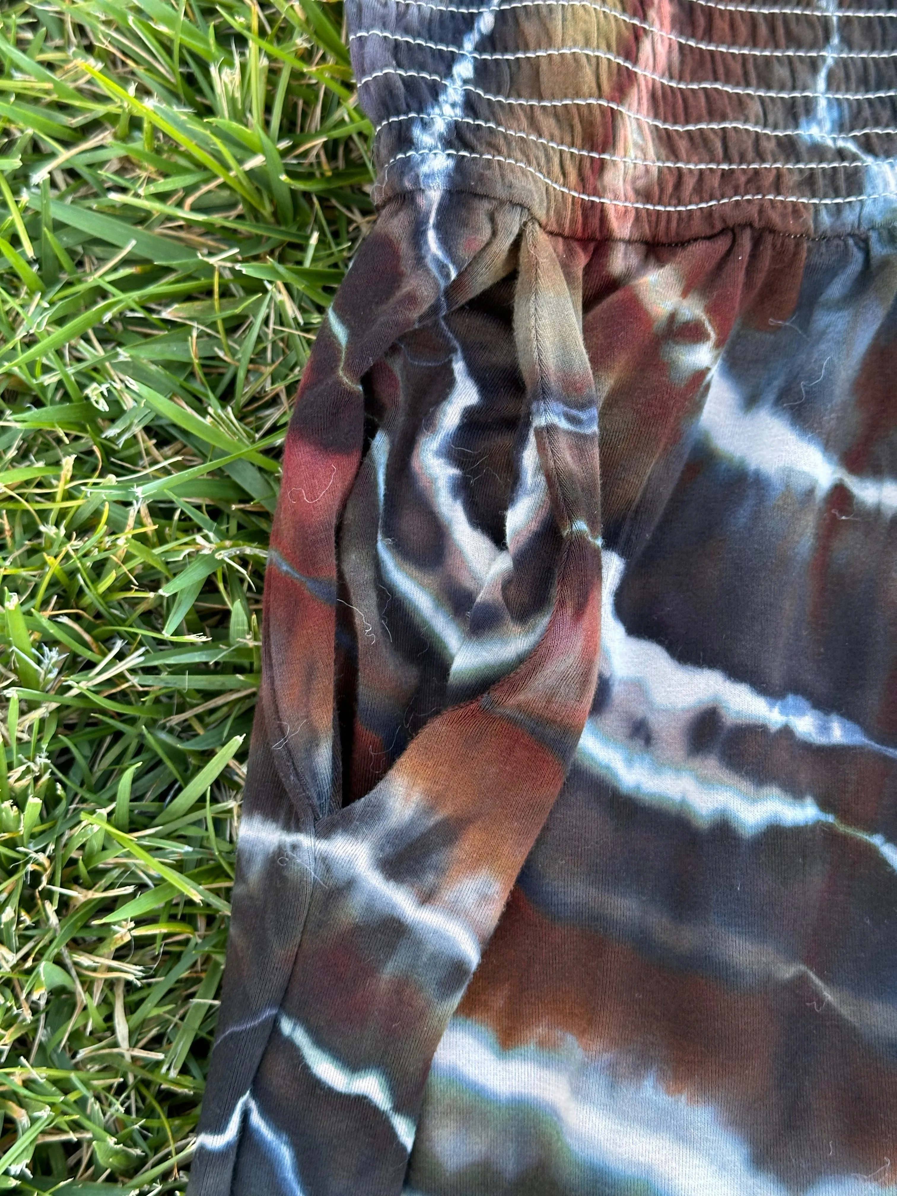 Women’s Large Tall Geode Palazzo Pants with Pockets in ‘Turkey Tail Mushroom’