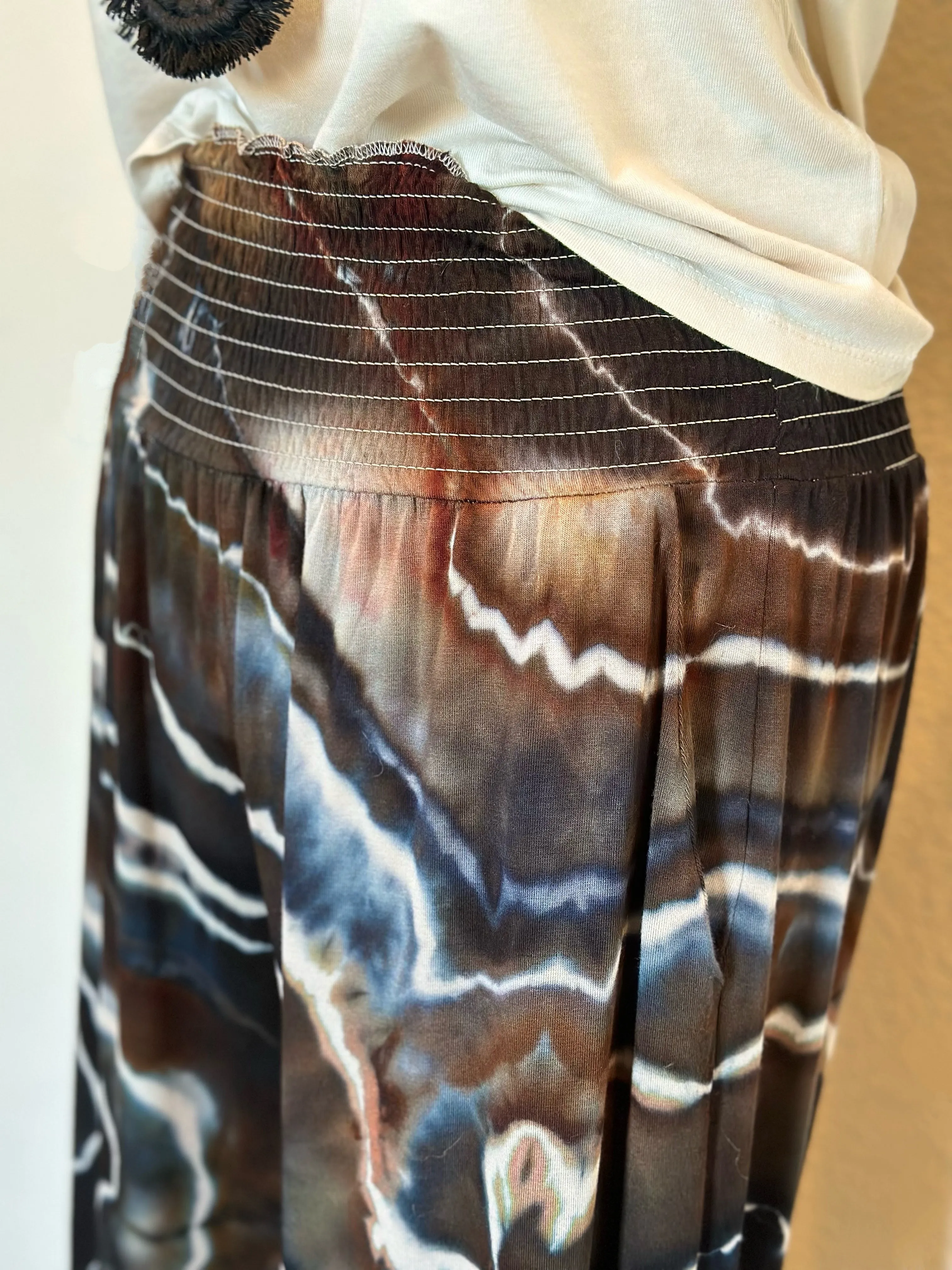 Women’s Large Tall Geode Palazzo Pants with Pockets in ‘Turkey Tail Mushroom’