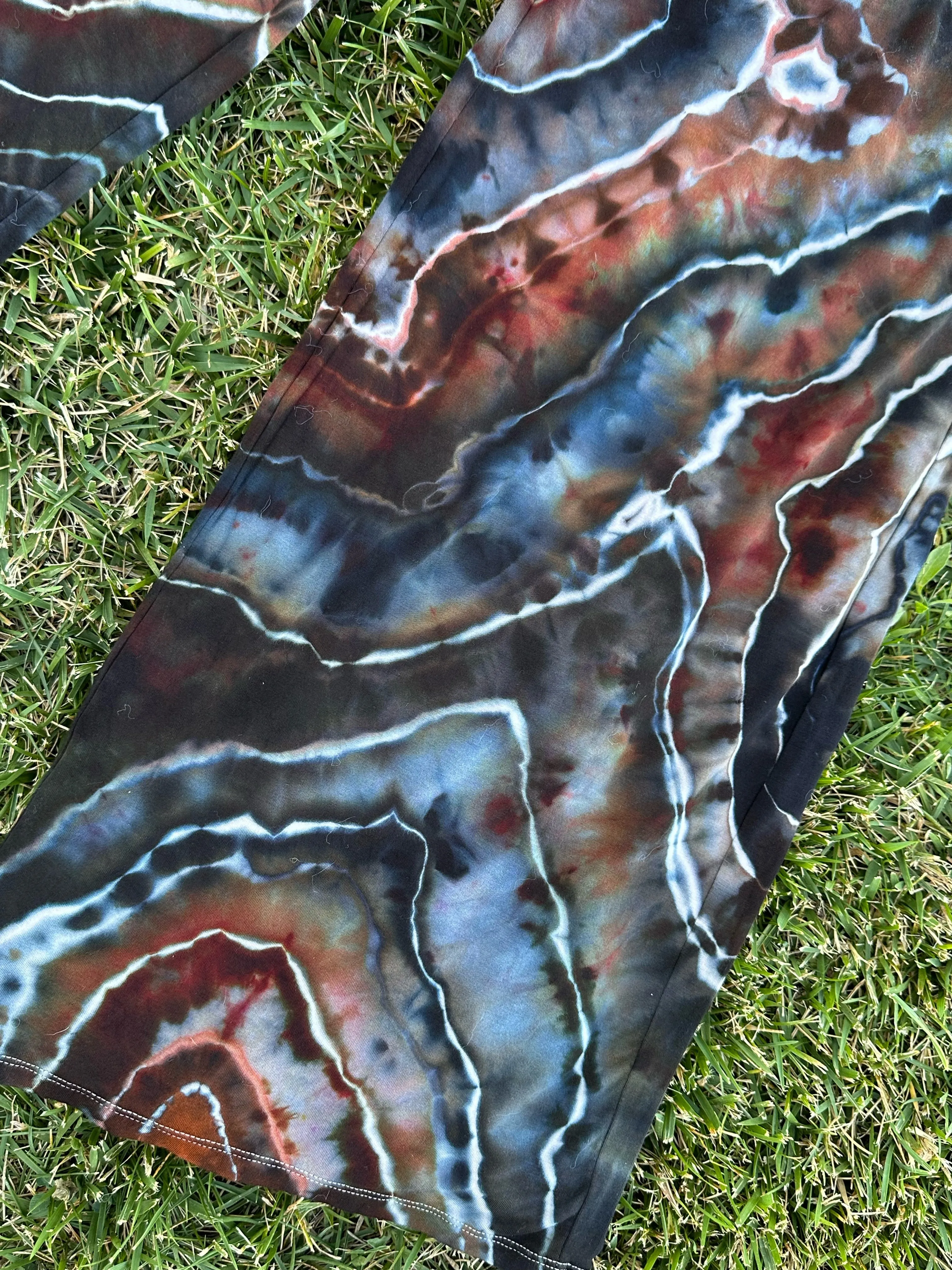 Women’s Large Tall Geode Palazzo Pants with Pockets in ‘Turkey Tail Mushroom’